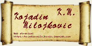 Kojadin Milojković vizit kartica